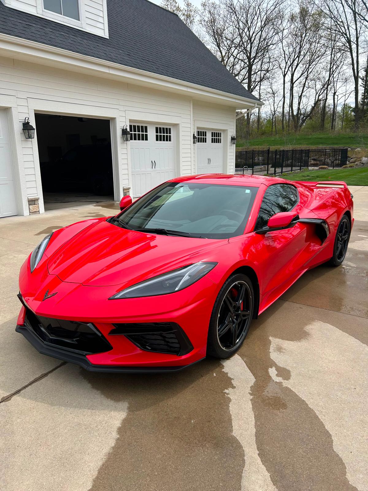 Detailed red Corvette exterior